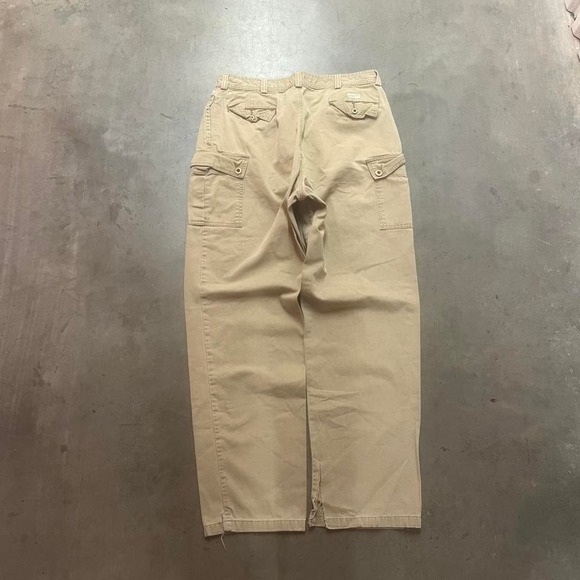 Vintage Polo Ralph Lauren men's tan tarpoon baggy cargo pants utility 34‎